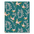 Teal Pink Botanical Bird Garland Rug