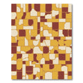 Terracotta Ochre Abstract Geometric Tiles Rug
