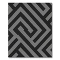 Bold Black Gray Geometric Labyrinth Rug