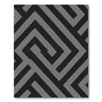 Bold Black Gray Geometric Labyrinth Rug