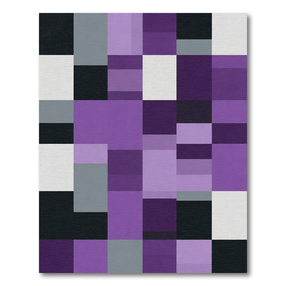 Amethyst Purple Geometric Block Rug