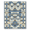 Geometric Blue Ochre Tribal Diamonds Rug