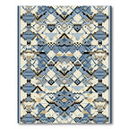 Geometric Blue Ochre Tribal Diamonds Rug