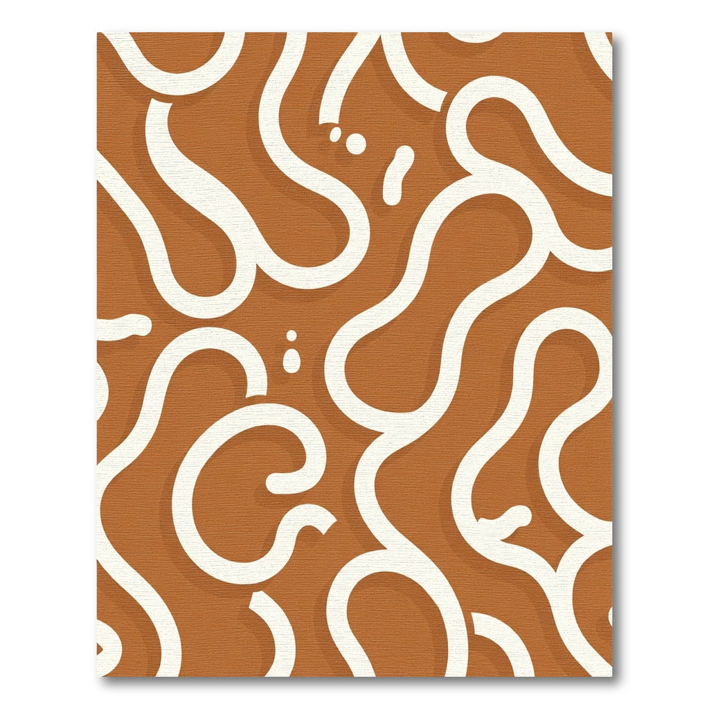Earthy Brown Whimsical Swirls Rug