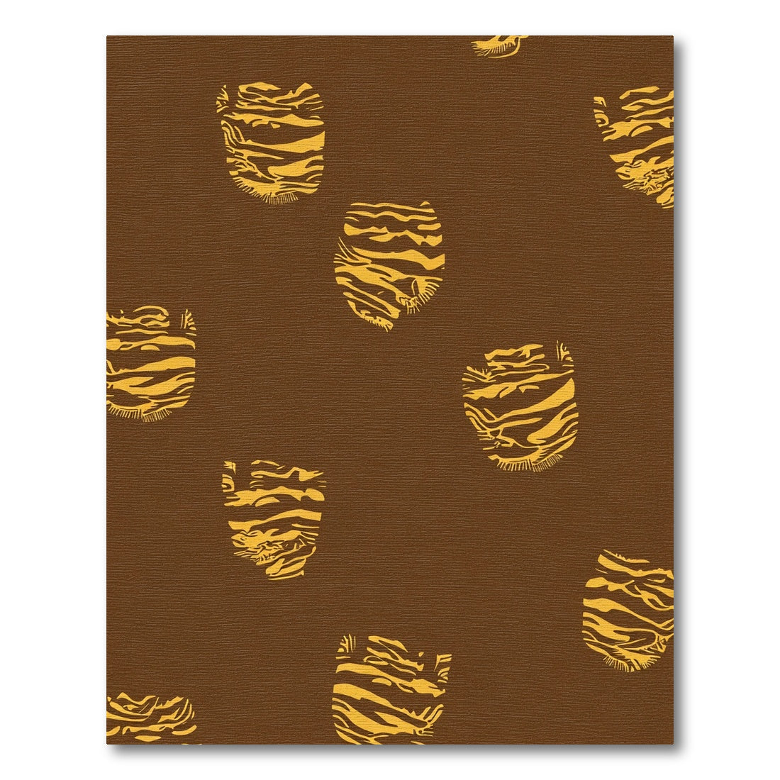 Golden Tiger Face Medallion Rug