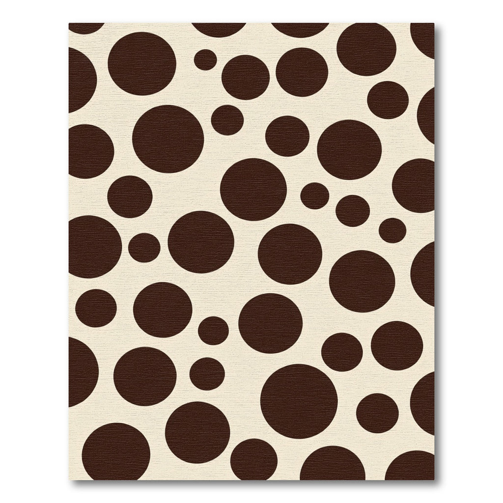 Brown Circles Scattered Cream Field Rug