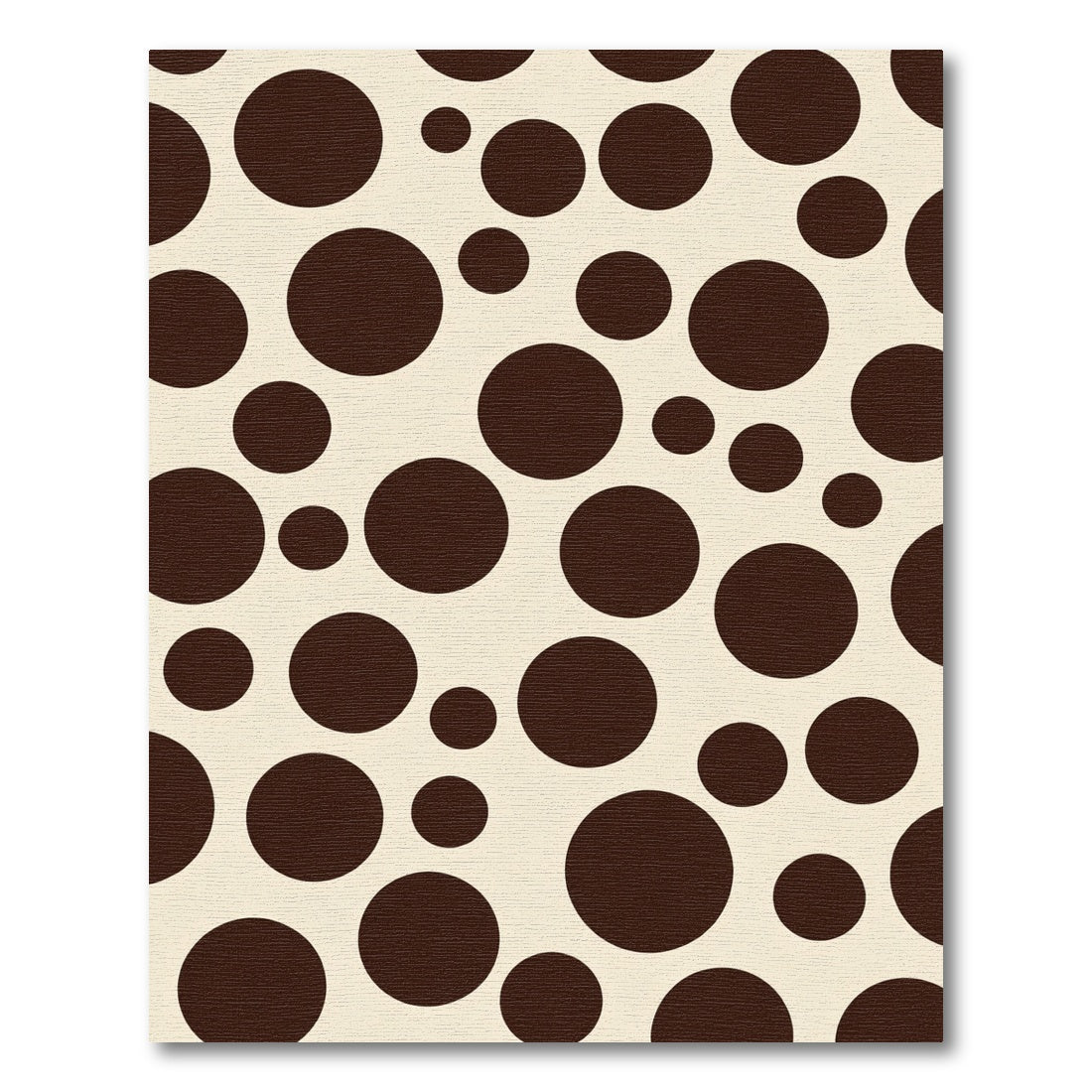 Brown Circles Scattered Cream Field Rug