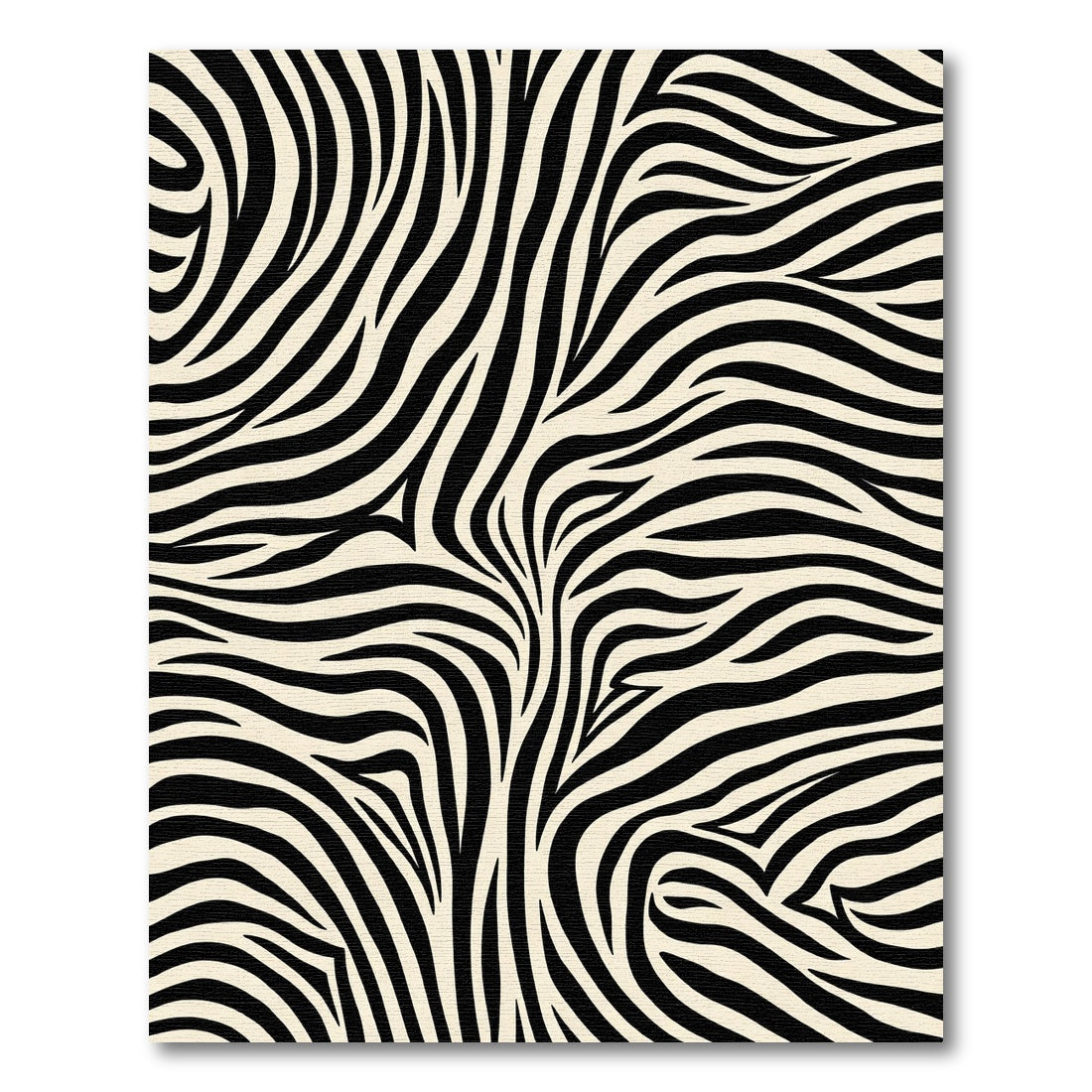 Bold Black Cream Zebra Stripe Rug
