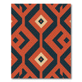 Geometric Amber Teal Diamond Pattern Rug