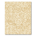 Gold Circles Swirling Vine Medallion Rug