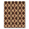 Ornate Brown Camel Geometric Overlay Rug