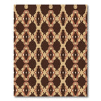 Ornate Brown Camel Geometric Overlay Rug