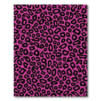Fuchsia Black Spotted Animal Print Rug