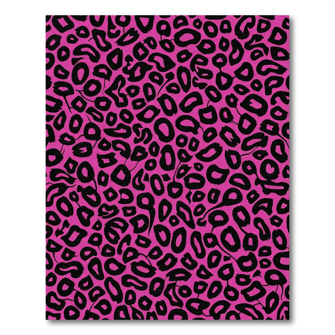 Fuchsia Black Spotted Animal Print Rug