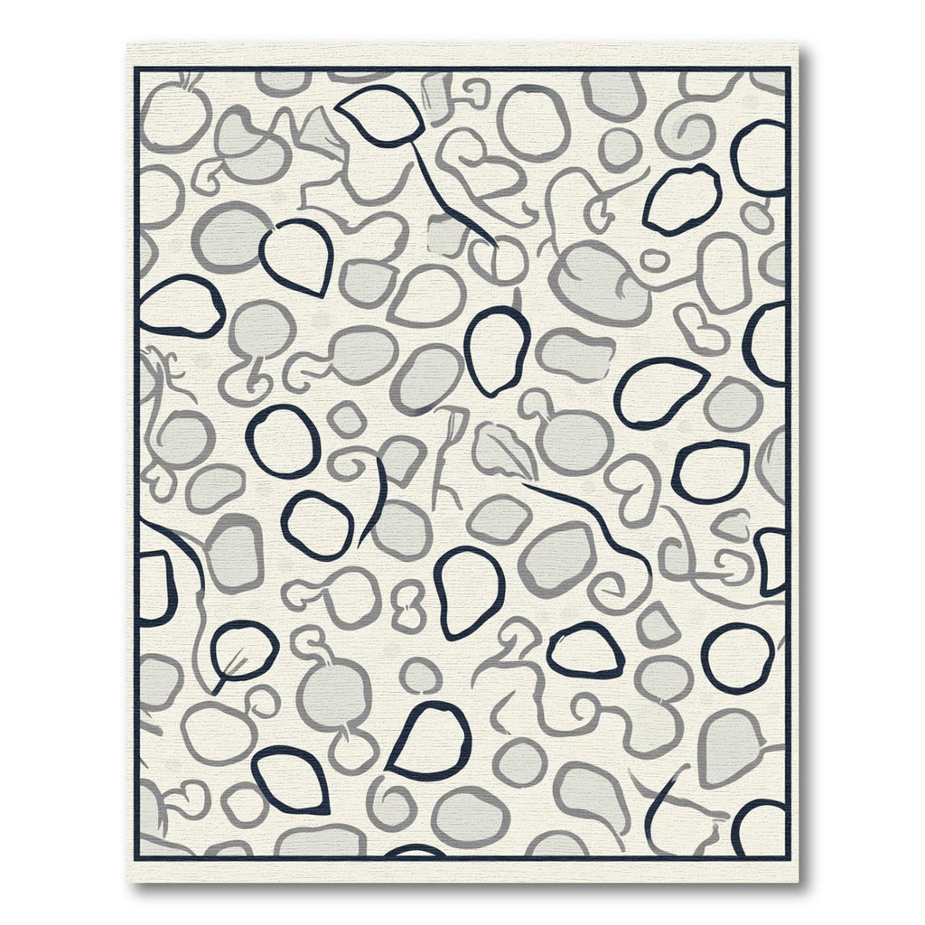 Organic Gray and Navy Pebble Collage Rug