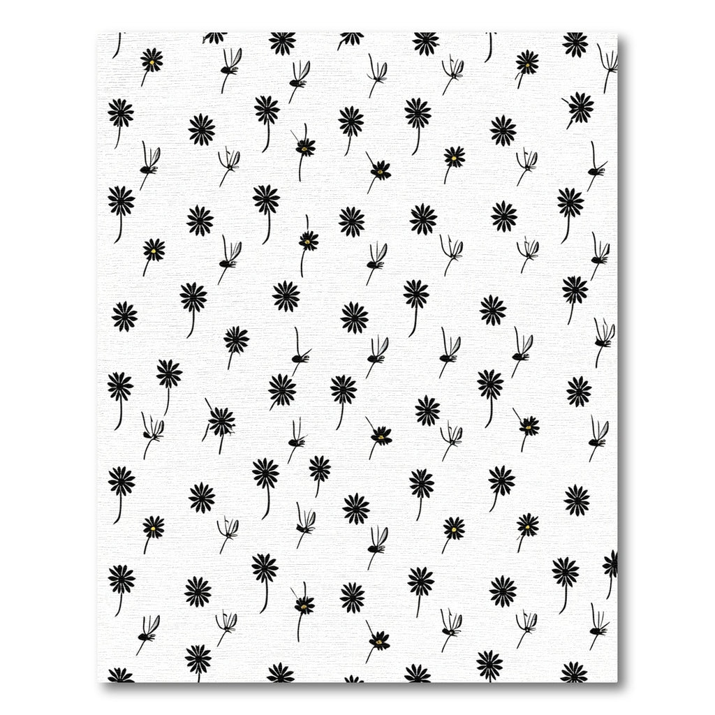 Minimalist Black Daisy Meadow Rug