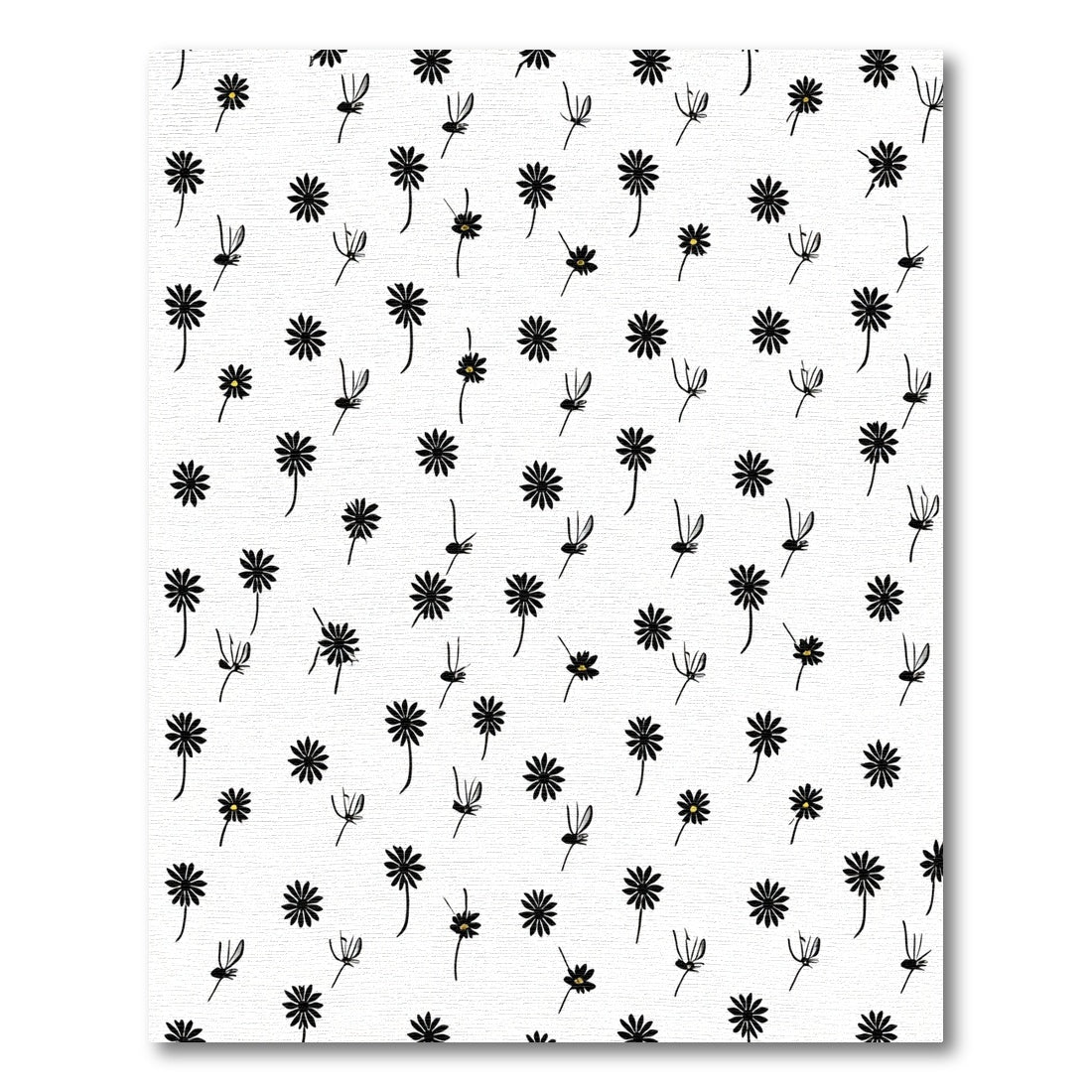 Minimalist Black Daisy Meadow Rug