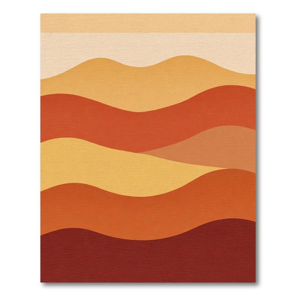Earthy Terracotta Wavy Layered Landscape Rug