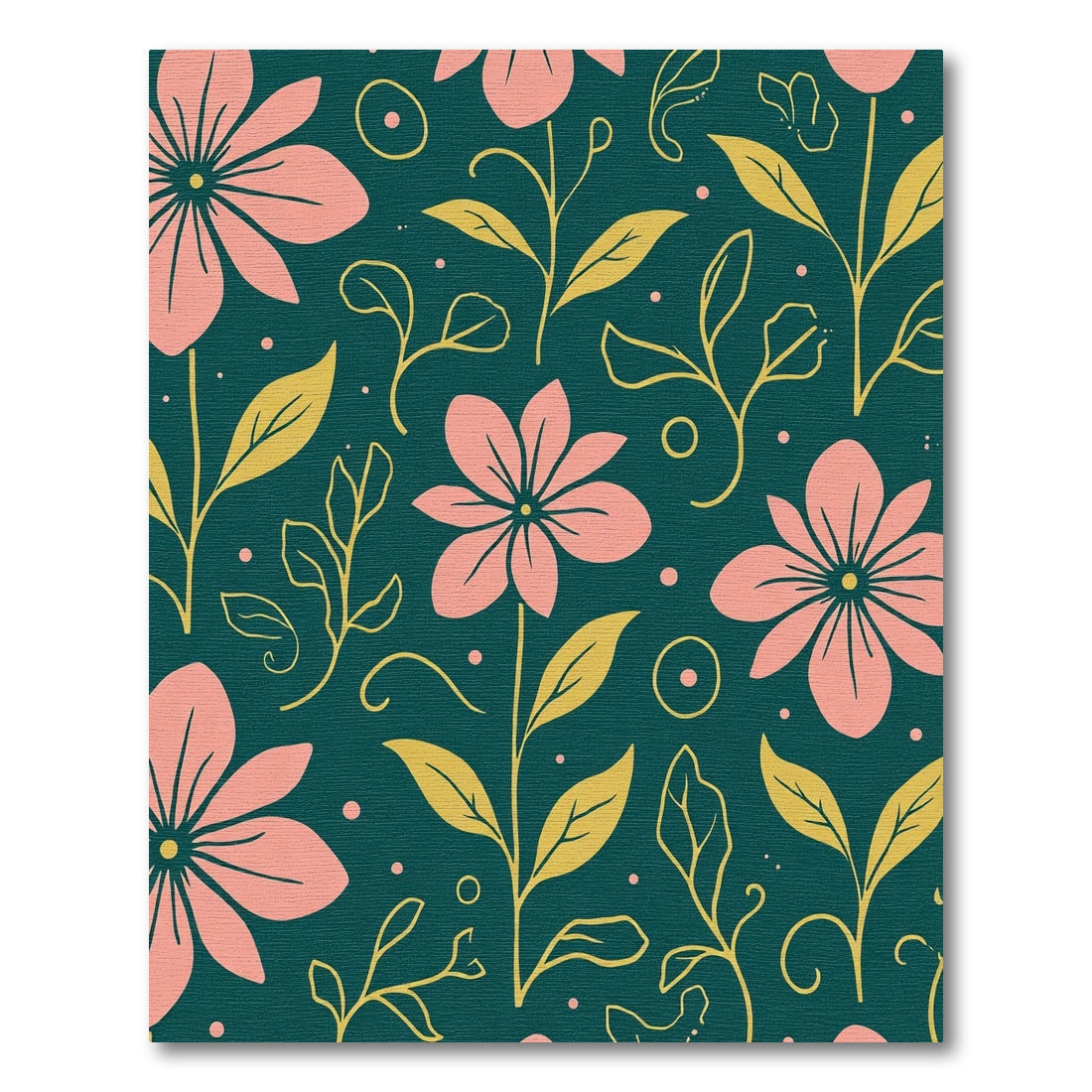 Pink Blossom Emerald Garden Rug