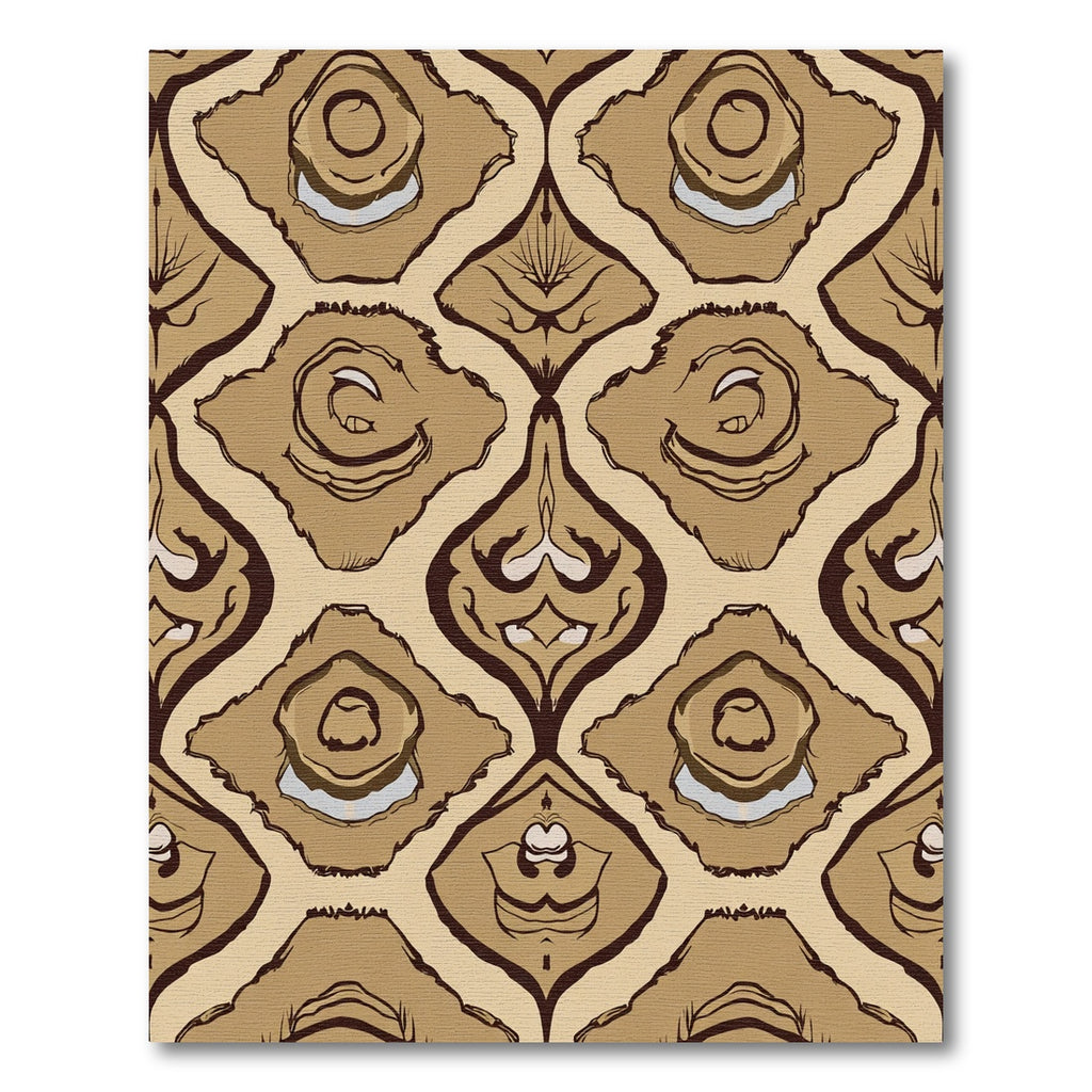 Earthy Ochre Abstract Ikat Overlay Rug