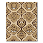 Earthy Ochre Abstract Ikat Overlay Rug