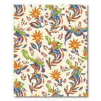 Vibrant Orange Floral Swirl Composition Rug