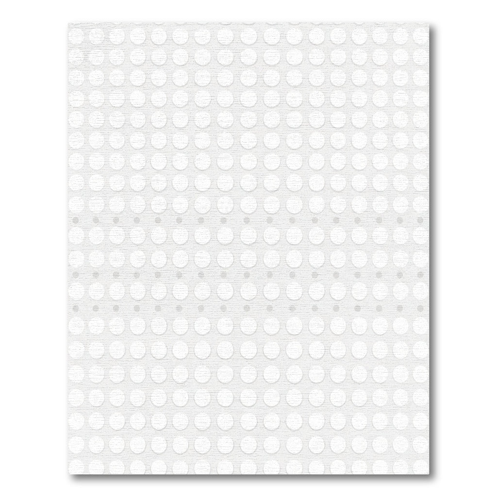 Minimalist White Circle Grid Rug