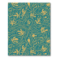 Teal Golden Coral Swirl Rug
