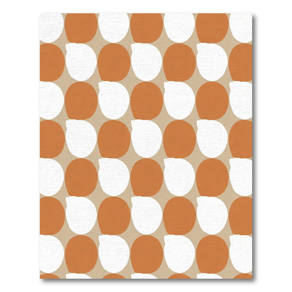Terracotta Tan White Organic Grid Rug