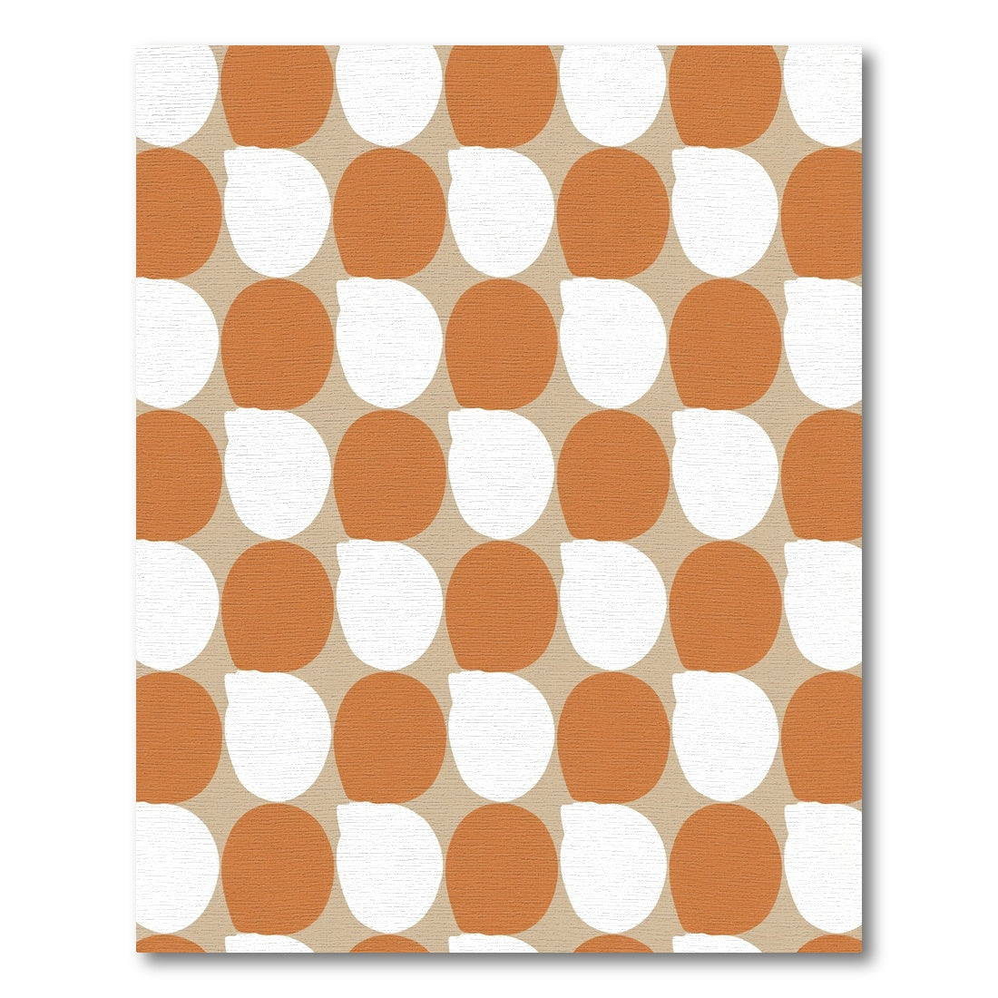 Terracotta Tan White Organic Grid Rug