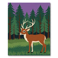 Majestic Brown Deer Forest Night Rug