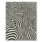 Organic Swirls Black Cream Abstract Rug