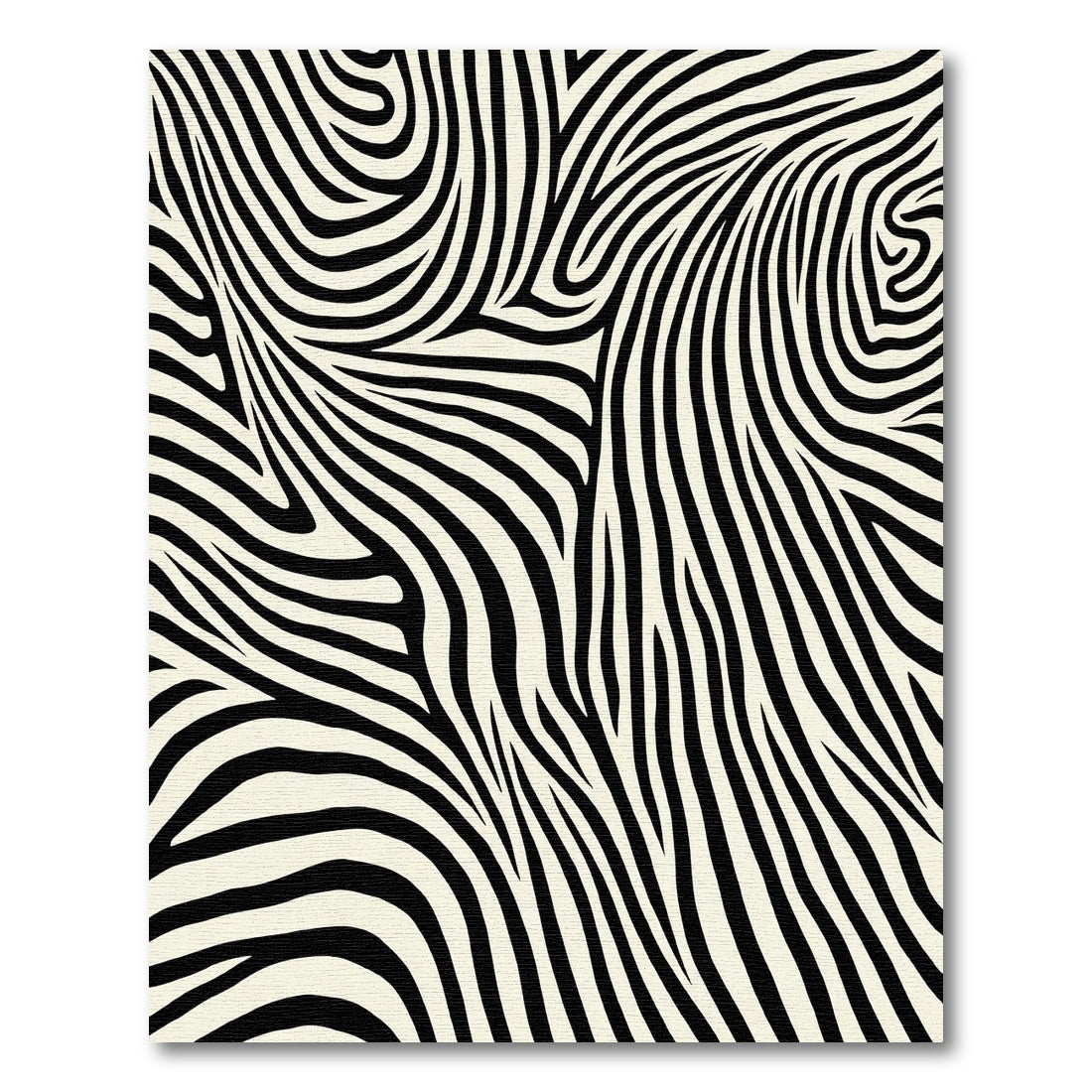Organic Swirls Black Cream Abstract Rug