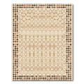 Neutral Geometric Hexagonal Tan Rug