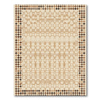 Neutral Geometric Hexagonal Tan Rug