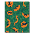 Whimsical Orange Animal Leaf Rug