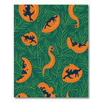Whimsical Orange Animal Leaf Rug