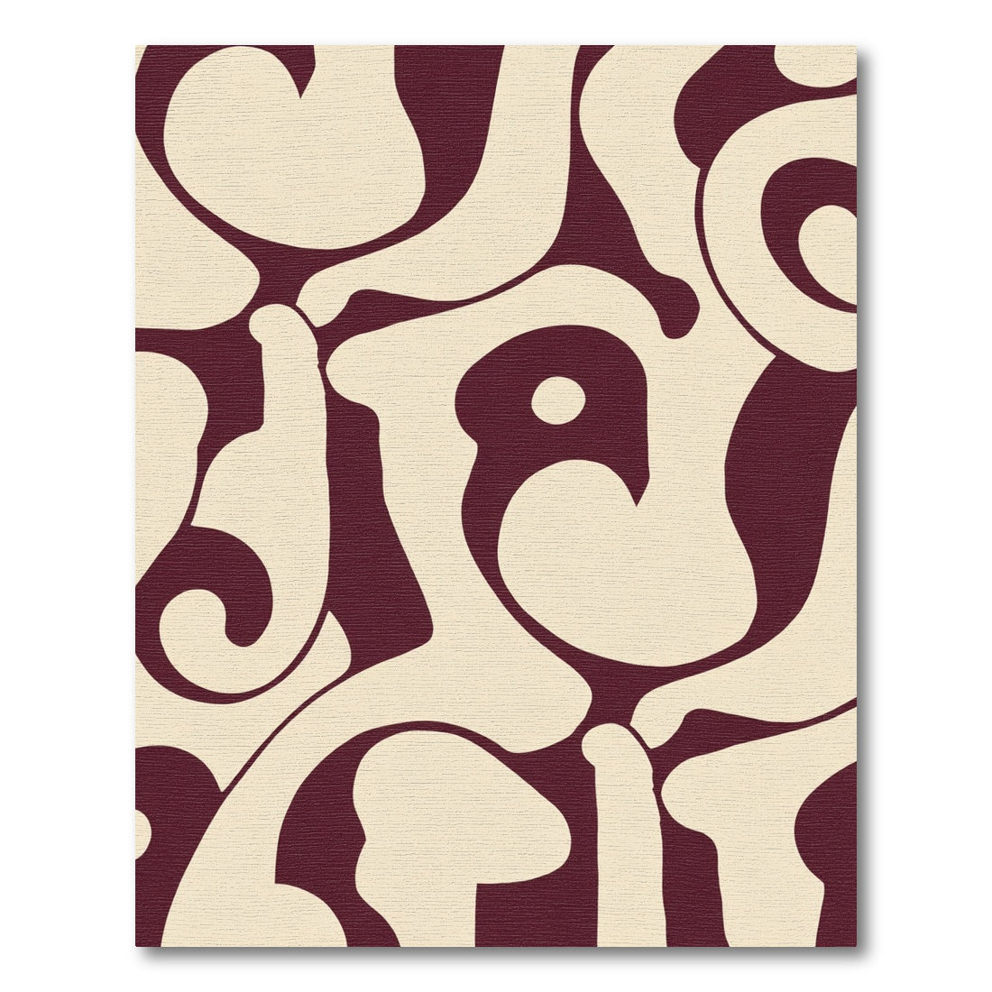 Crimson Ivory Creamy Abstract Flow Rug