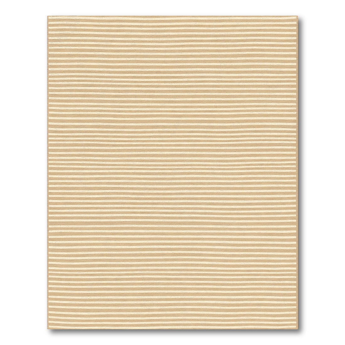 Sandy Beige Hand Drawn Stripe Rug