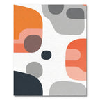 Orange Gray Abstract Organic Shape Rug