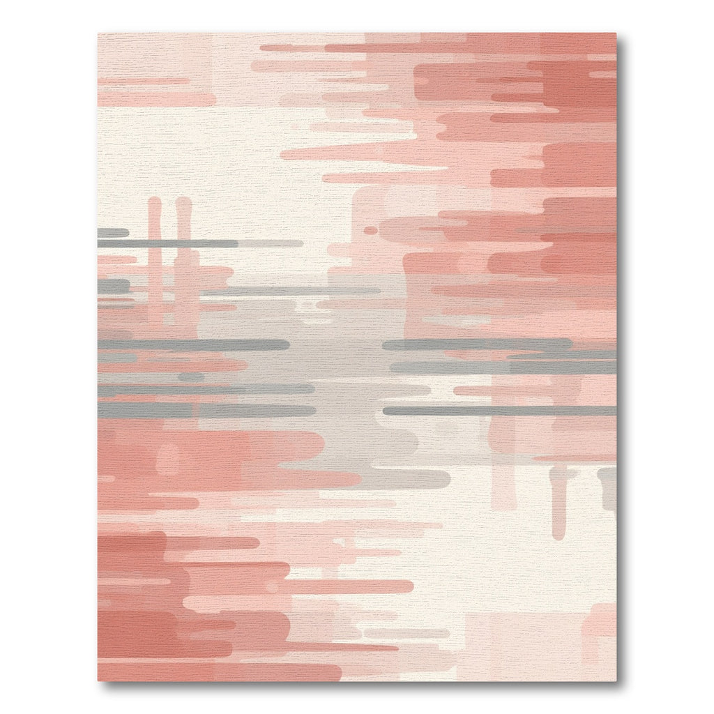 Coral Gray Abstract Rounded Lines Rug