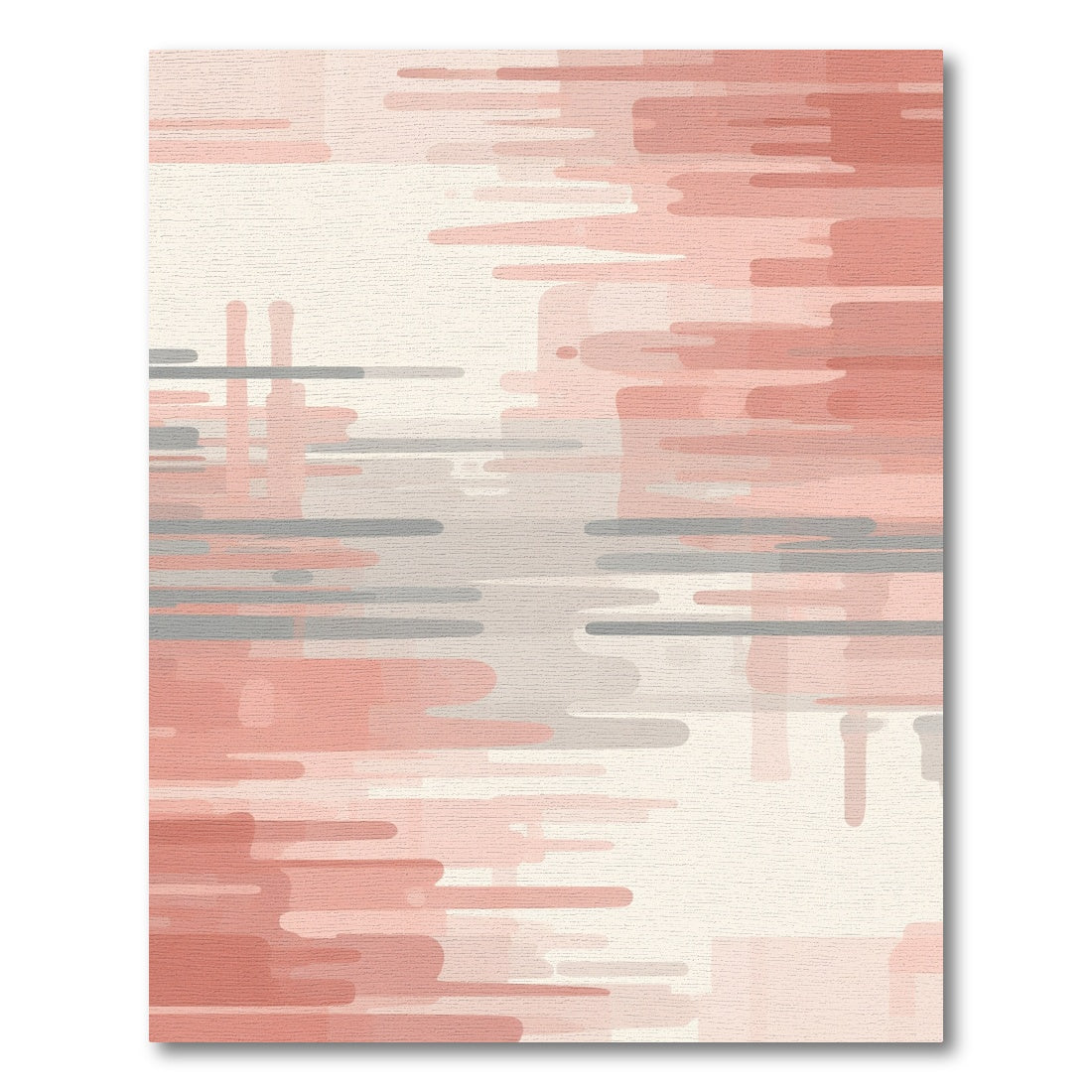 Coral Gray Abstract Rounded Lines Rug