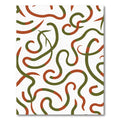 Olive and Rust Swirling Lines Rug