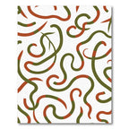 Olive and Rust Swirling Lines Rug