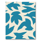 Teal Abstract Leafy Silhouette Rug