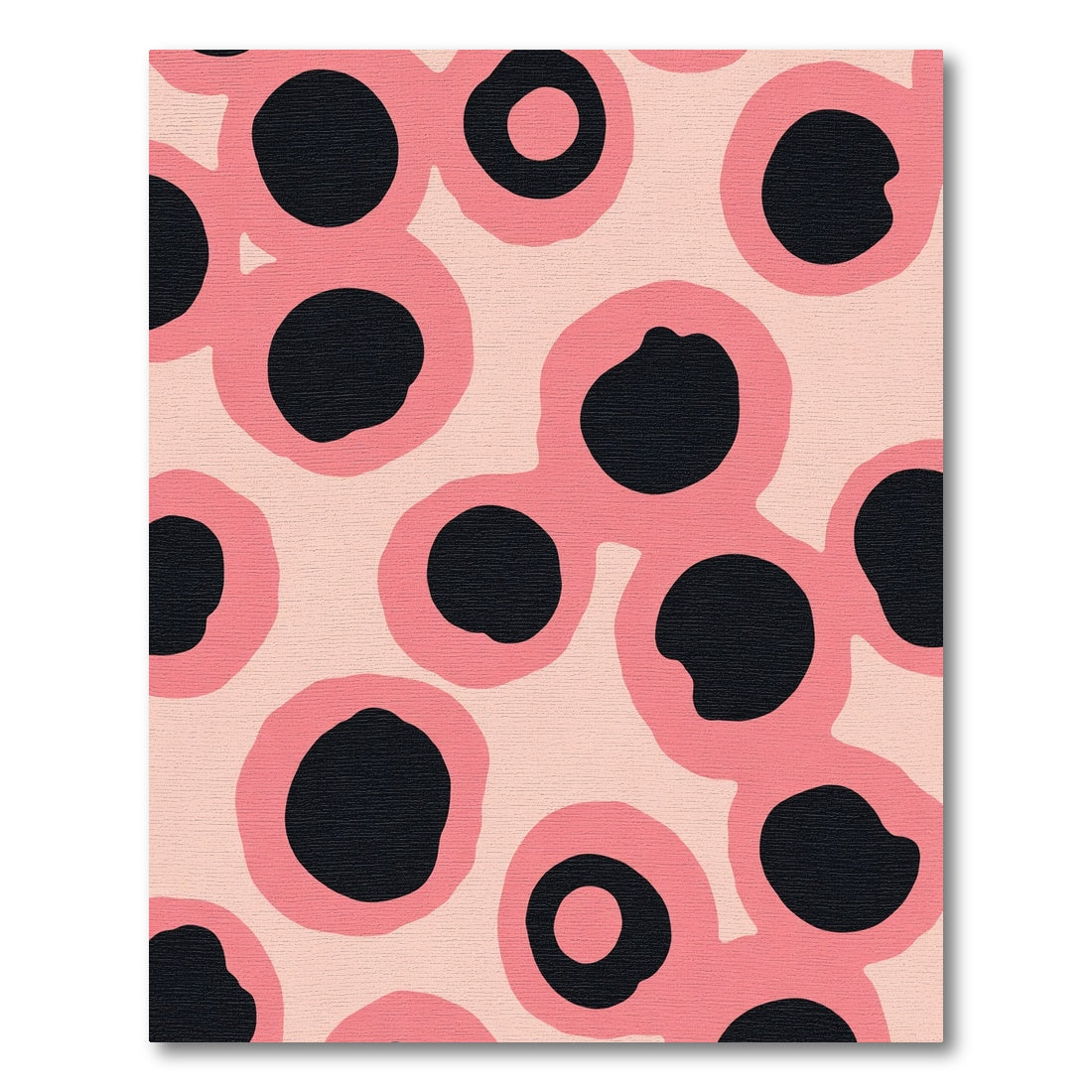 Pink Black Organic Circles Rug