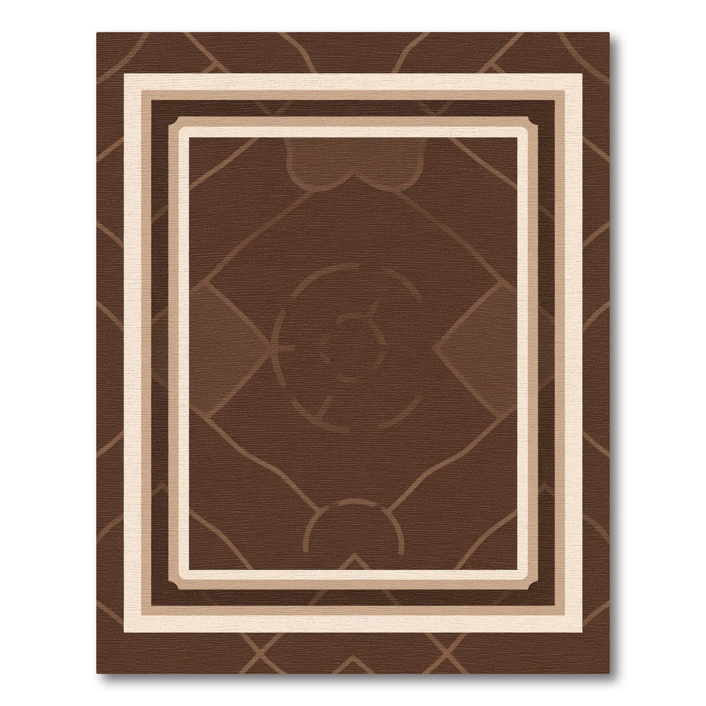 Brown Geometric Layered Rectangular Rug