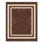 Brown Geometric Layered Rectangular Rug