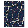 Crimson and Cream Intertwined Lines Rug