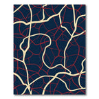 Crimson and Cream Intertwined Lines Rug